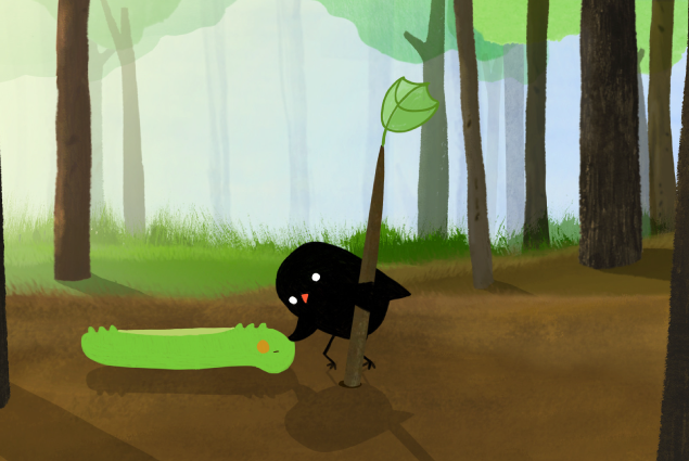 the little caterpillar and the bird